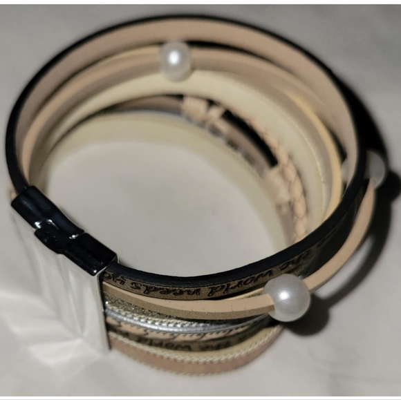 Leather Wrap Crystal Crown Birthday Bracelet - Picture 14 of 16